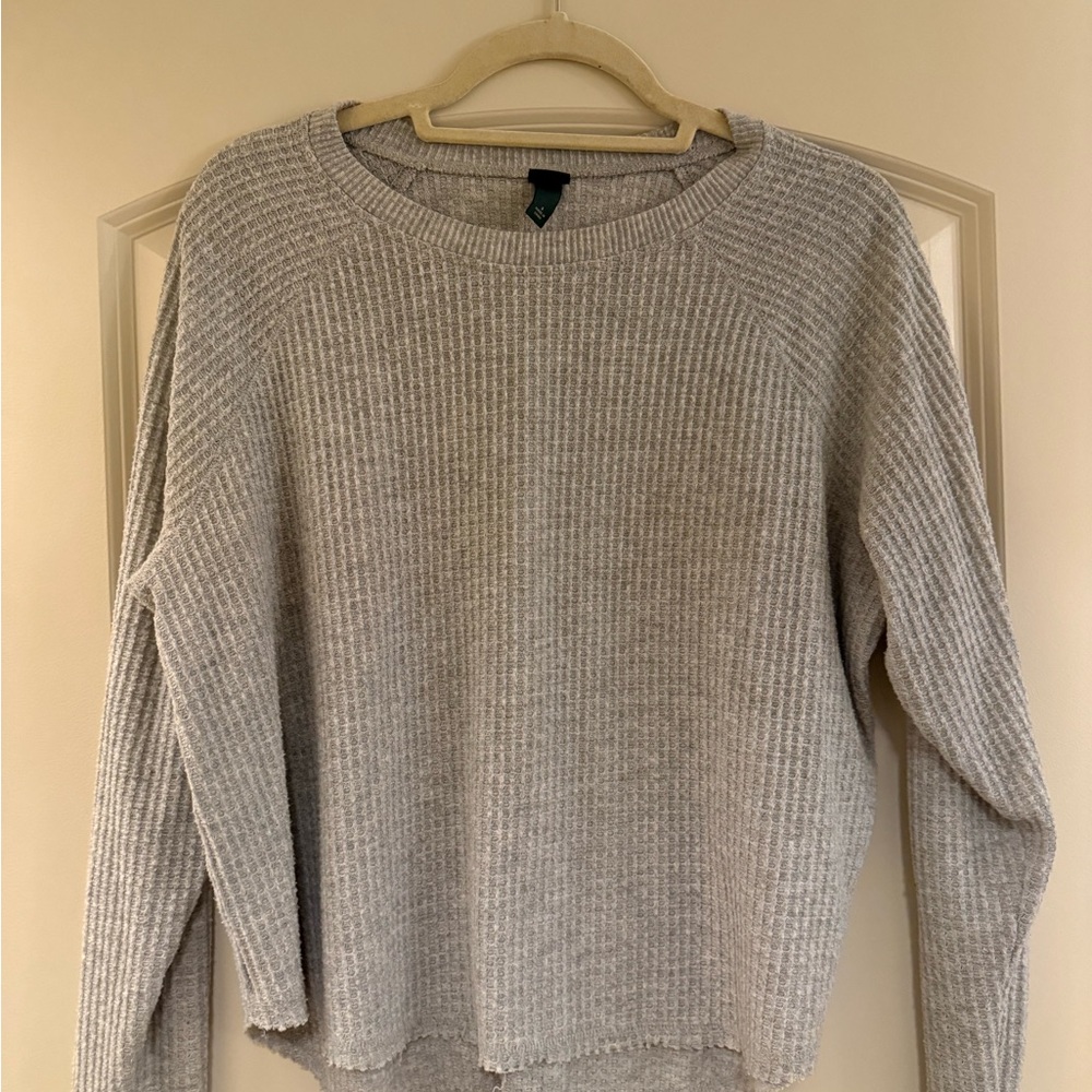 Wild Fable Grey Ribbed Long Sleeve | Small